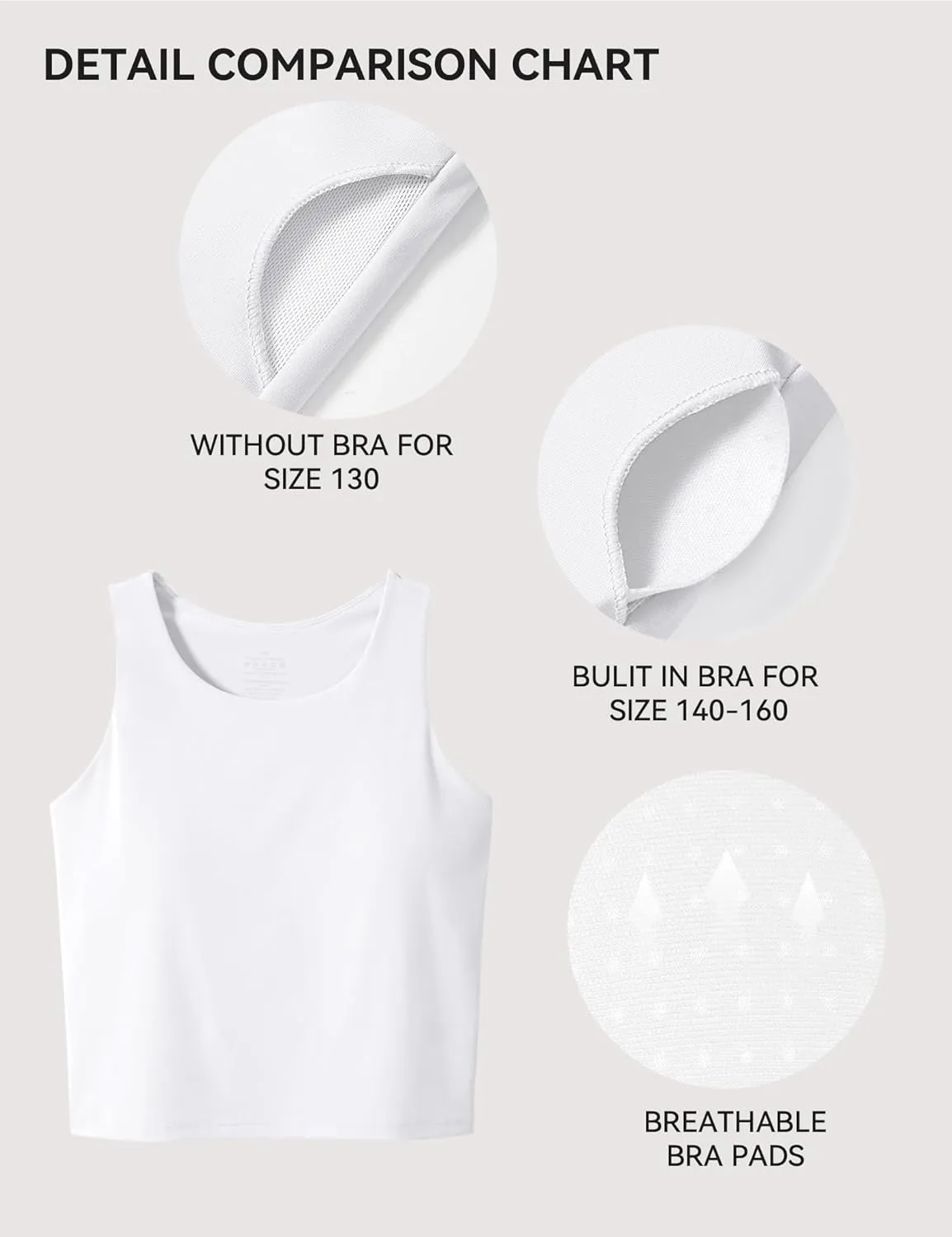 JOCMIC Girls Tank Tops Athletic Shirts Double-Lined Racerback Workout Tops High Elasticity for Gymnastics Yoga