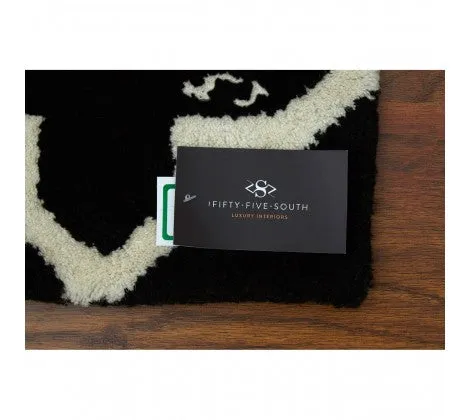 Kensington Black and White Townhouse Rug - 180 x 120cm