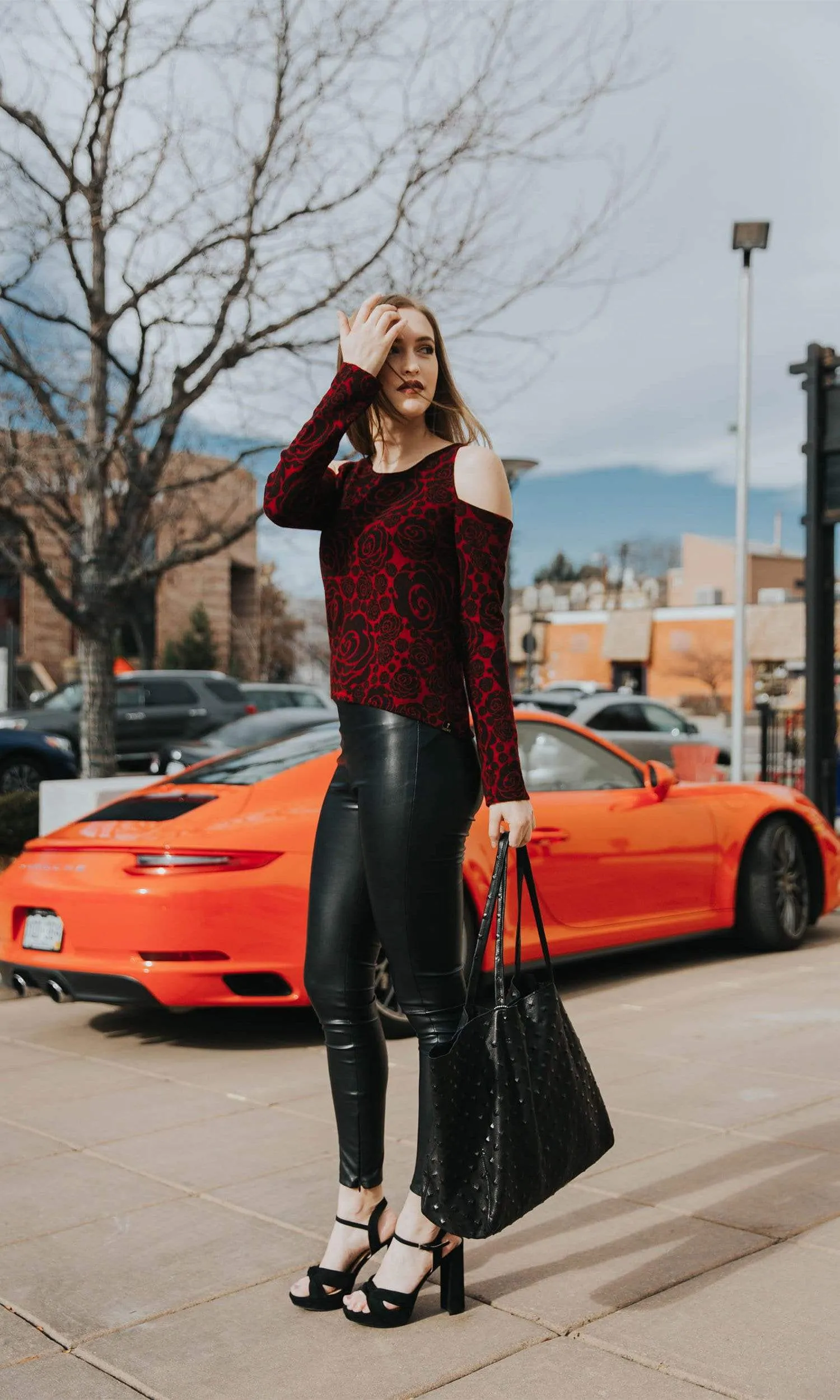 Knitwit Cold Shoulder Cashmere Sweater - Red Rose
