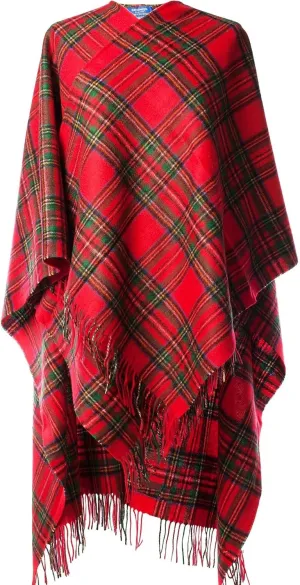 Ladies Serape Cape 100% Lambswool Stewart Royal Tartan