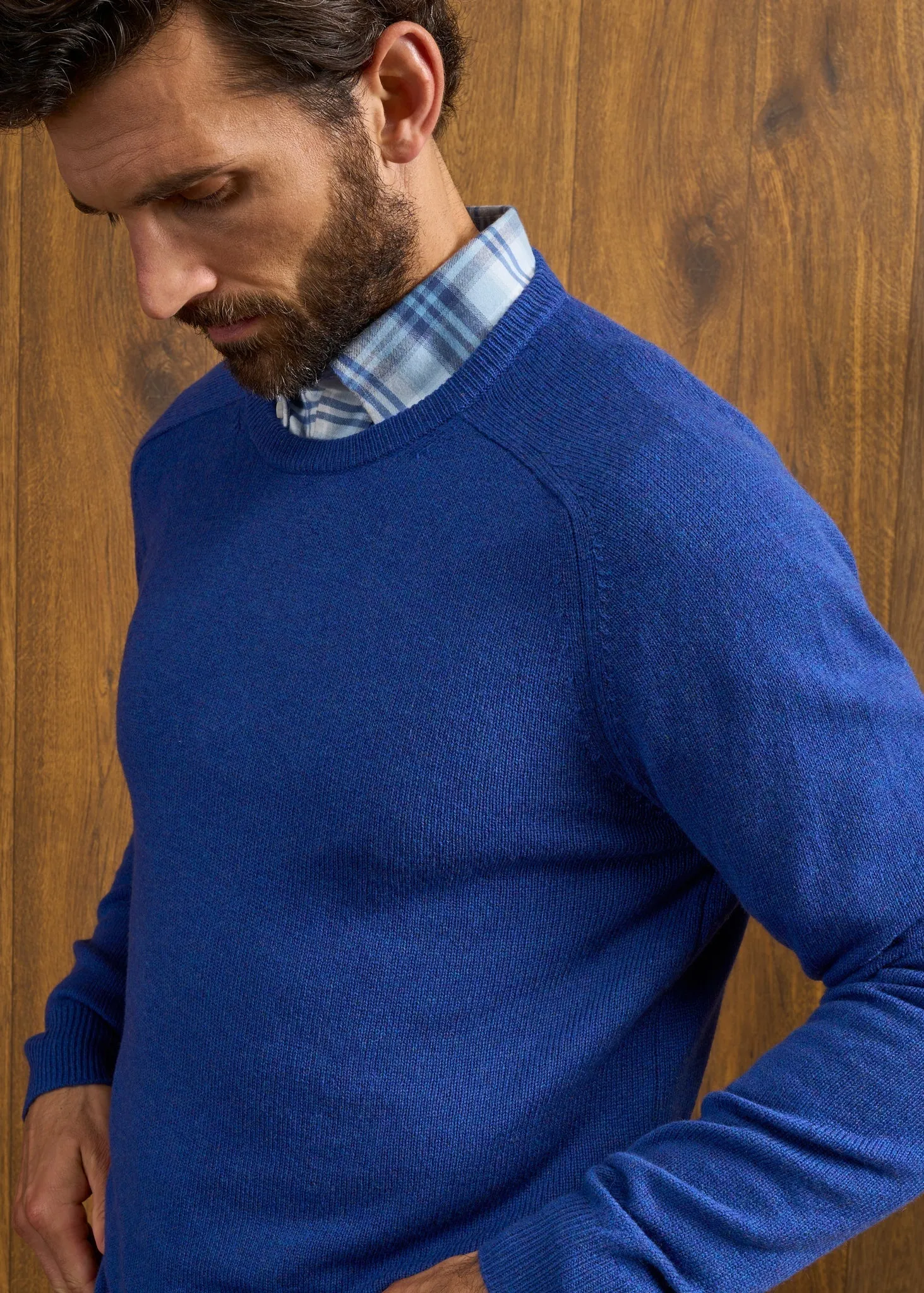 Lenzie Men's Lambswool Jumper In Persian - Regular Fit