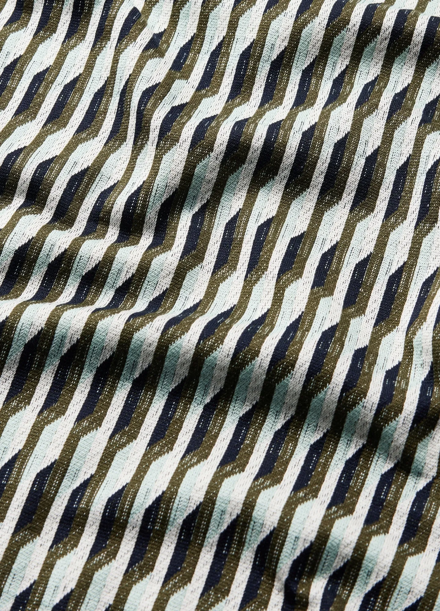 Linear Jacquard Polo Moss