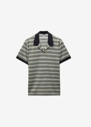 Linear Jacquard Polo Moss