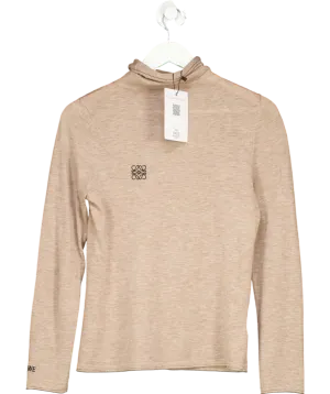 Loewe Beige Cashmere Wool Roll Neck Top UK S/M