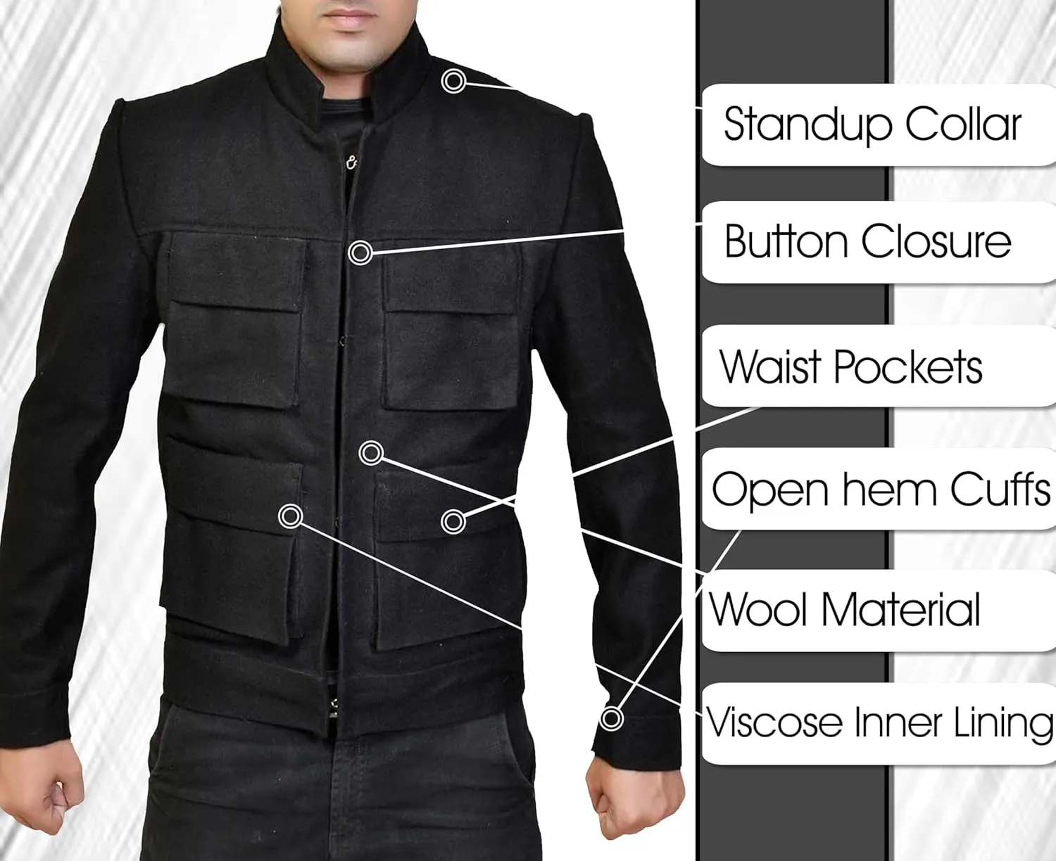 LP-FACON Mens Space Solitary Cosplay Costume Leather Jacket Collection Brown/Black