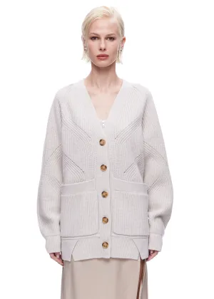 Magnlens Navi Oversized Wool Cardigan