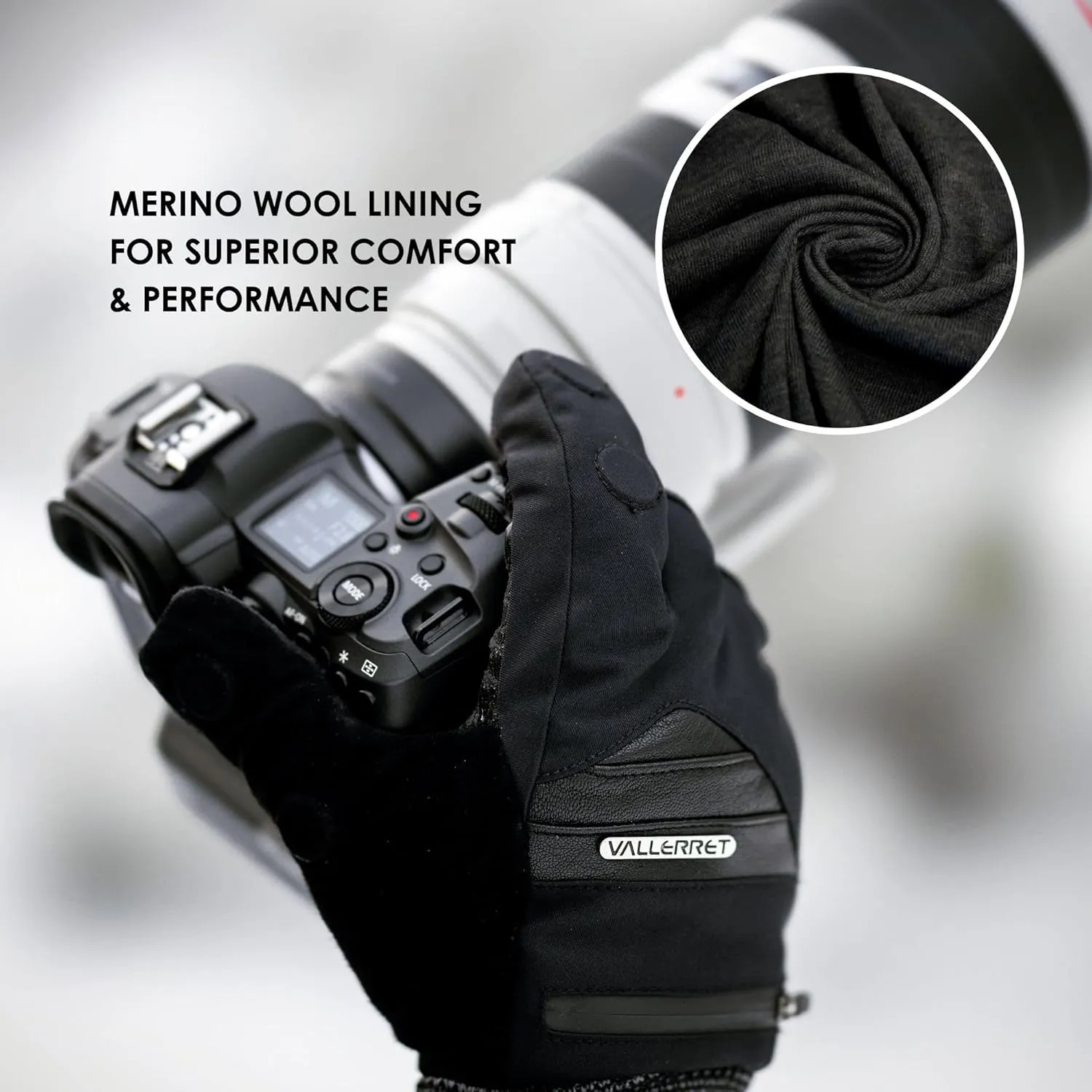 Markhof Pro V3 Photography Glove, Black, FlipTech Finger Caps with Magnets