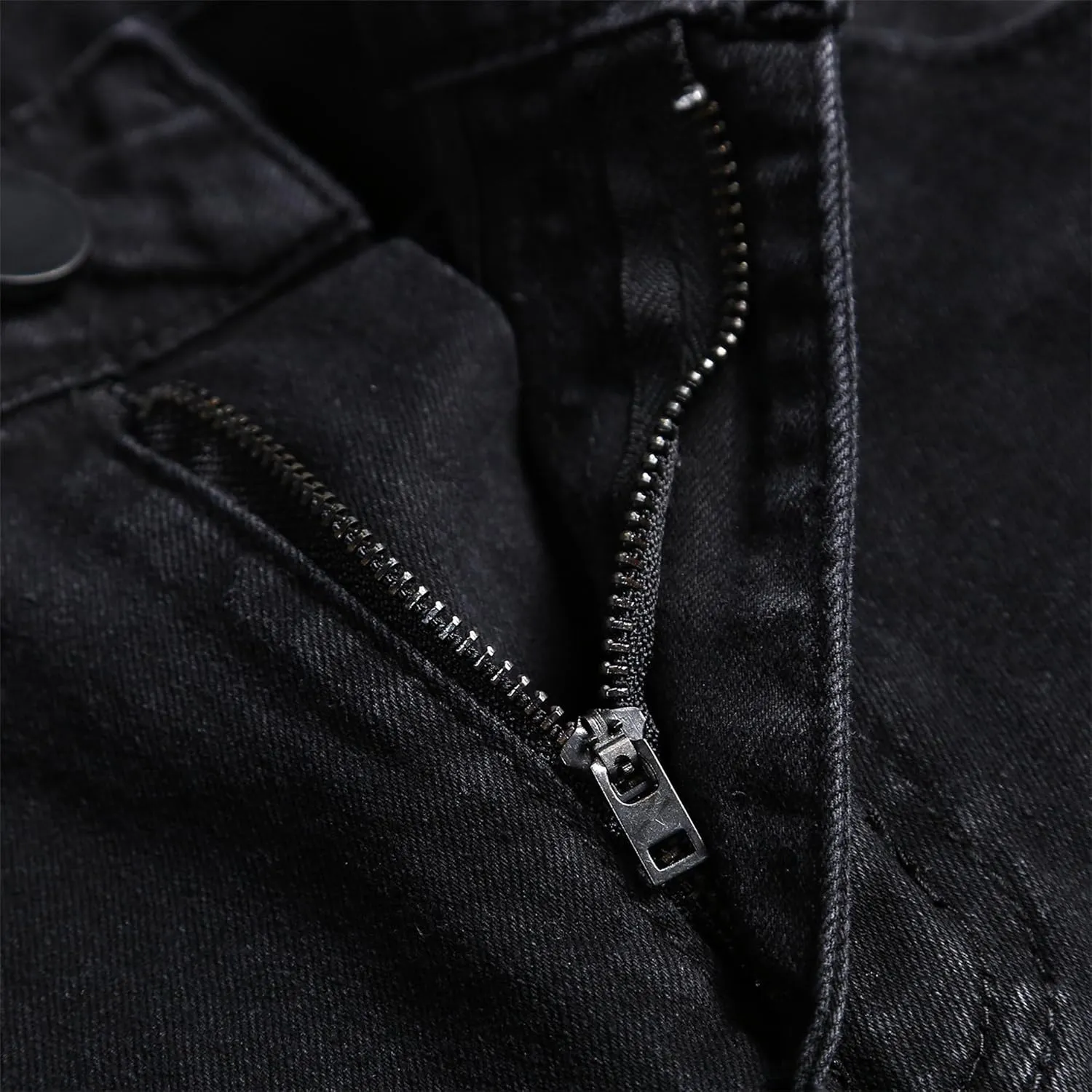 Men's Handsome Hole Slimming Pants Fashionable Trend Calf Pants Simple and Comfortable Slim high-Waisted Jeans