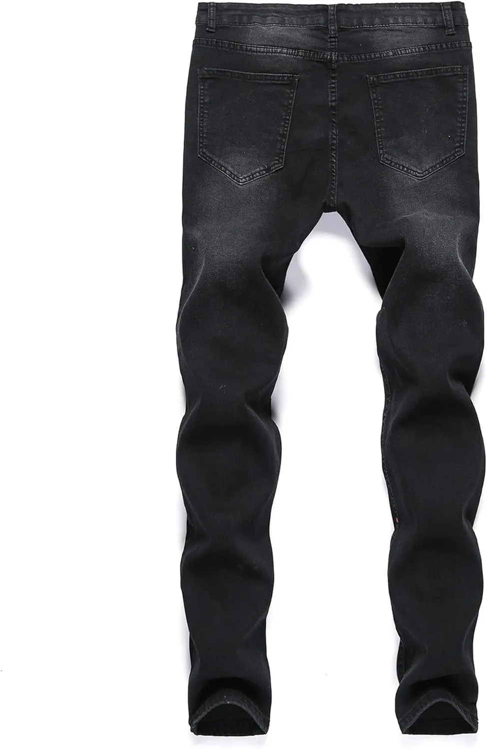 Men's Handsome Hole Slimming Pants Fashionable Trend Calf Pants Simple and Comfortable Slim high-Waisted Jeans