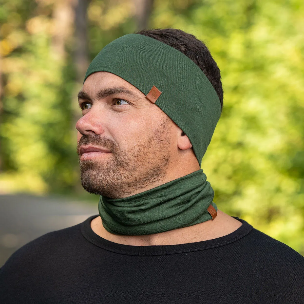 Men's Headband & Gaiter 2-Piece Dark Green