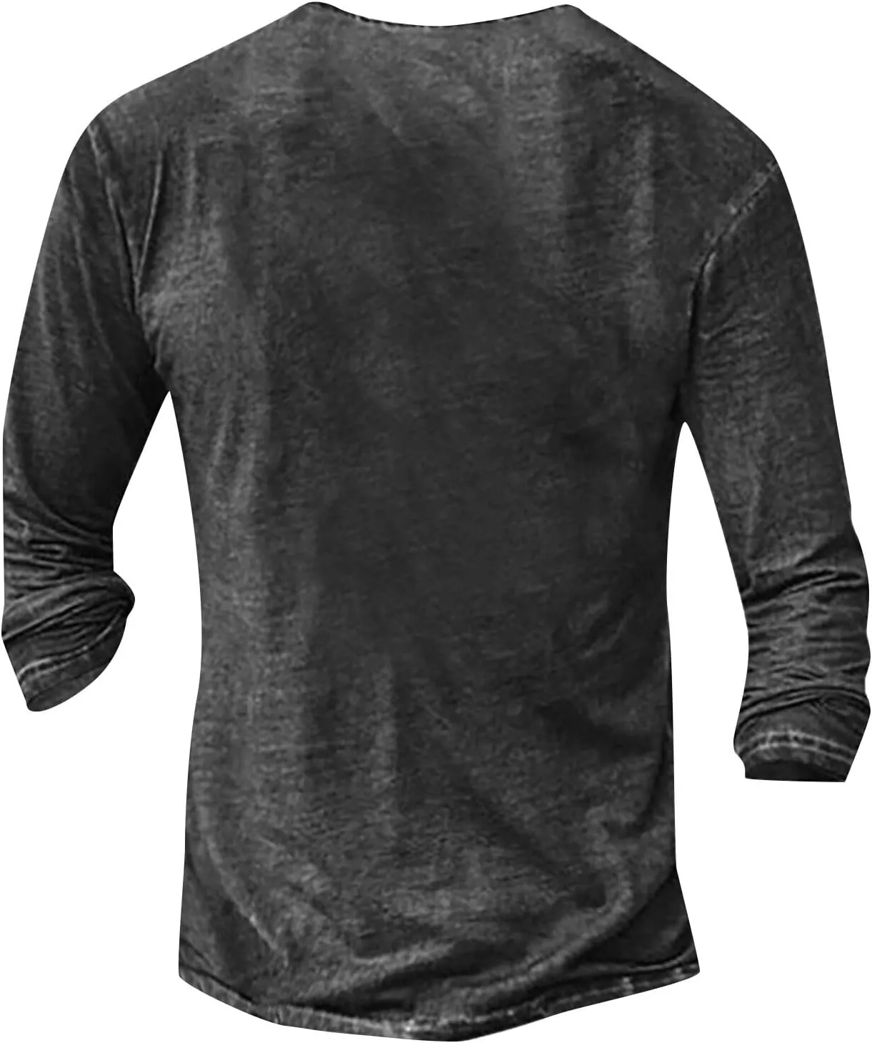 Men's Henley Shirts Long Sleeve Button Down T-Shirts Big and Tall Pullover Sweatshirts Goth Printed T Shirts