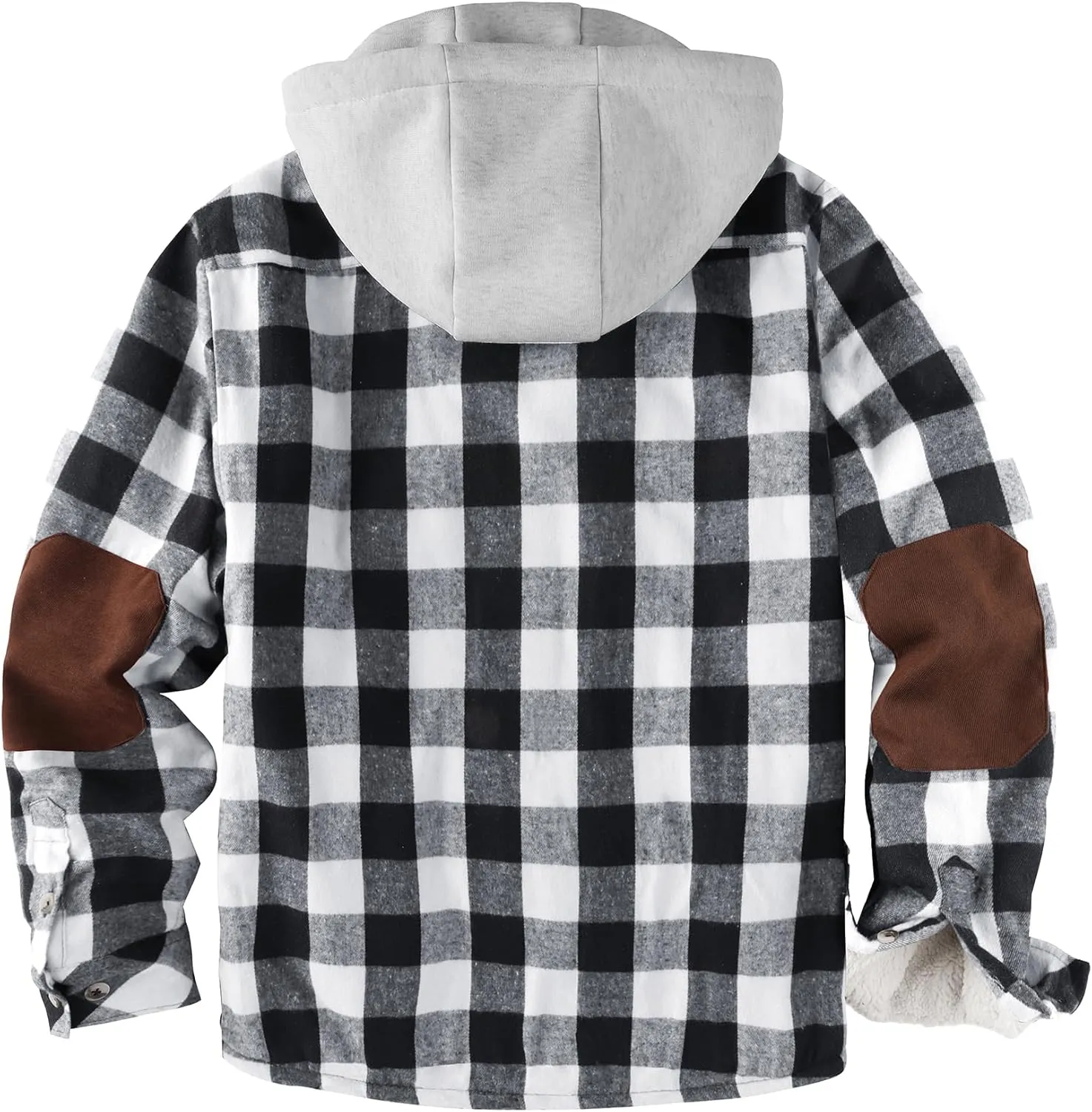 Men's Thick Fleece Plaid Jacket Flannel Shirts Sherpa Lined Full Zip Up Hoodie Winter Coat with Pockets