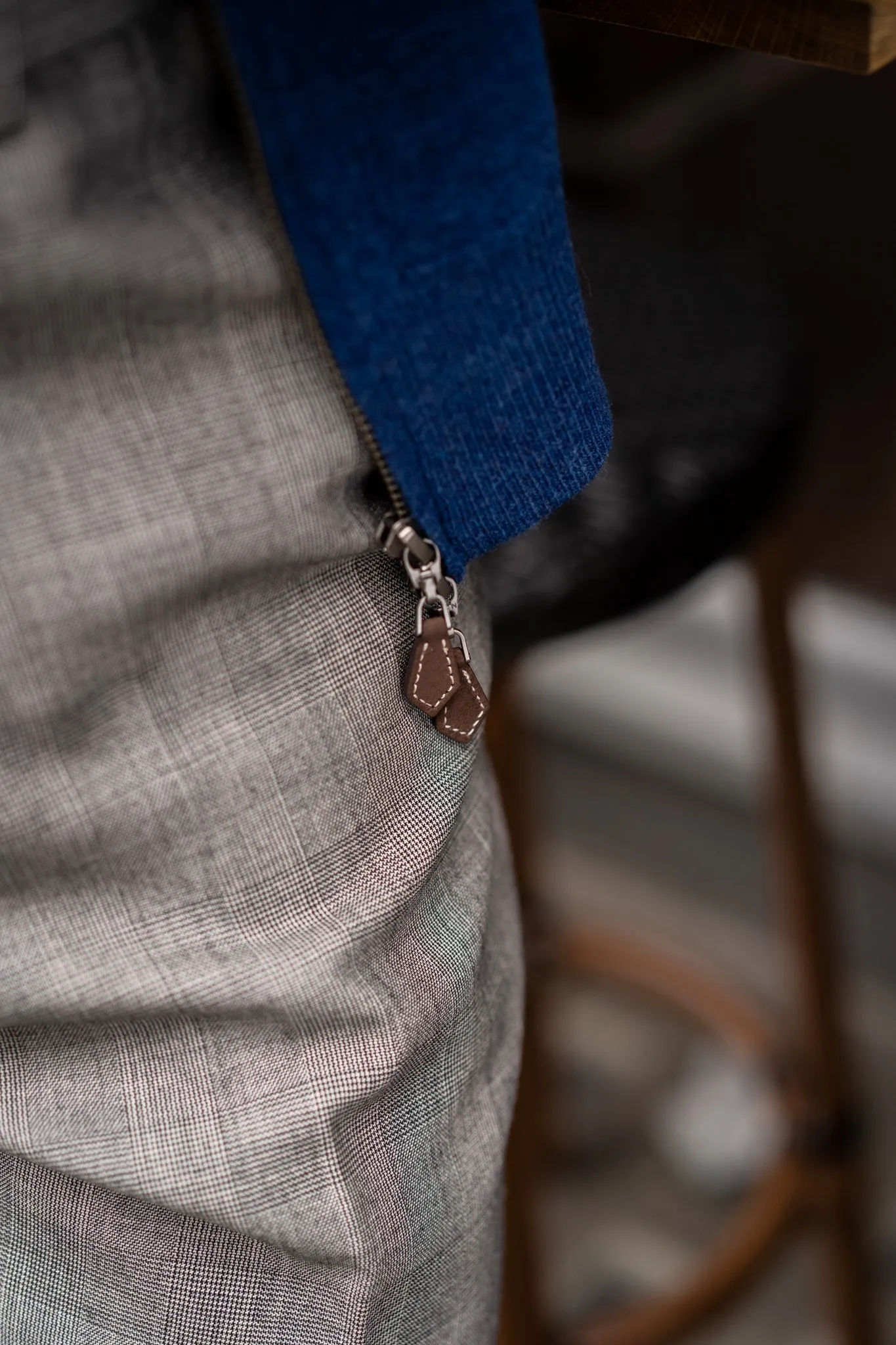 Midhurst Full Zip Jumper In Indigo - Regular Fit