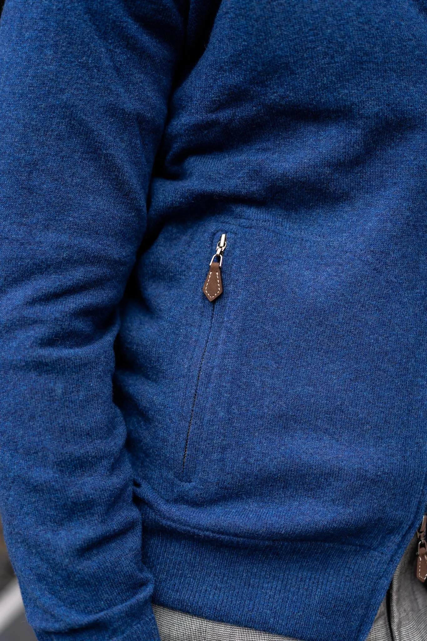 Midhurst Full Zip Jumper In Indigo - Regular Fit