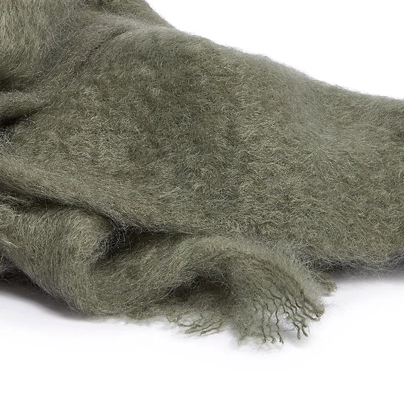 Mohair blanket olive