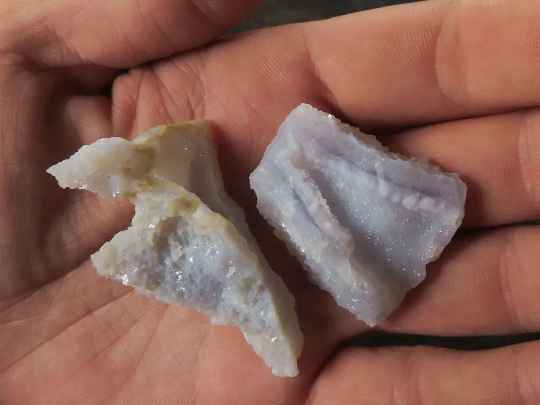 Natural Etched Blue Chalcedony Specimens x 62 From Nsanje, Malawi