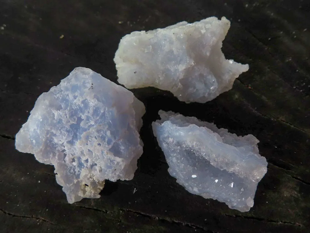 Natural Etched Blue Chalcedony Specimens x 62 From Nsanje, Malawi
