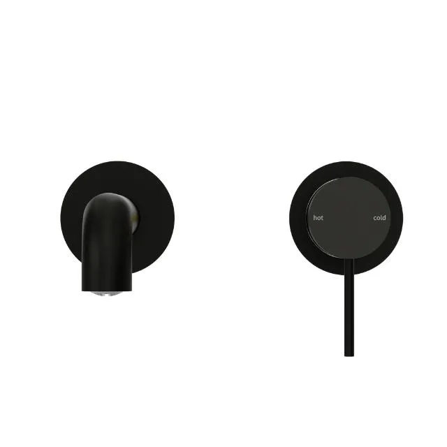 Nero Mecca Wall Basin/Bath Mixer Separate Back Plate 260mm Matte Black