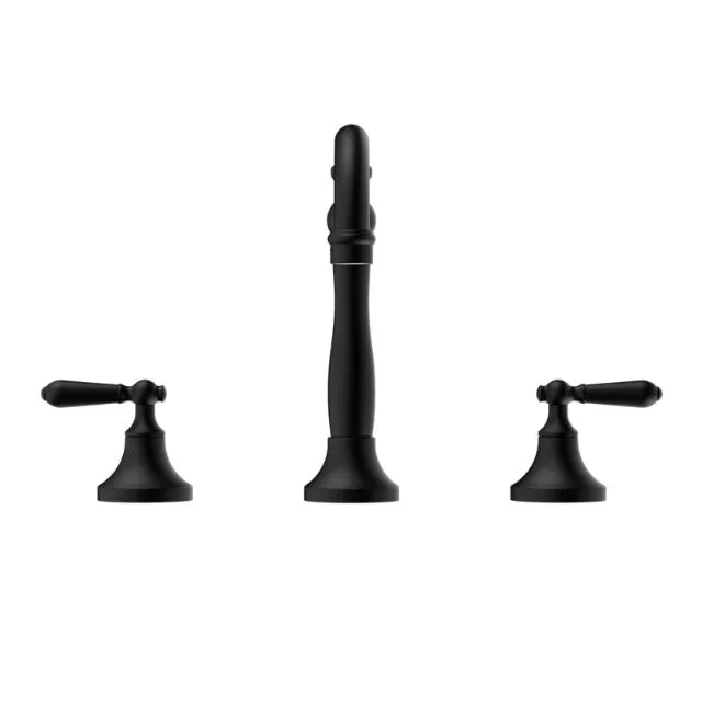Nero York Basin Set With Metal Lever Matte Black