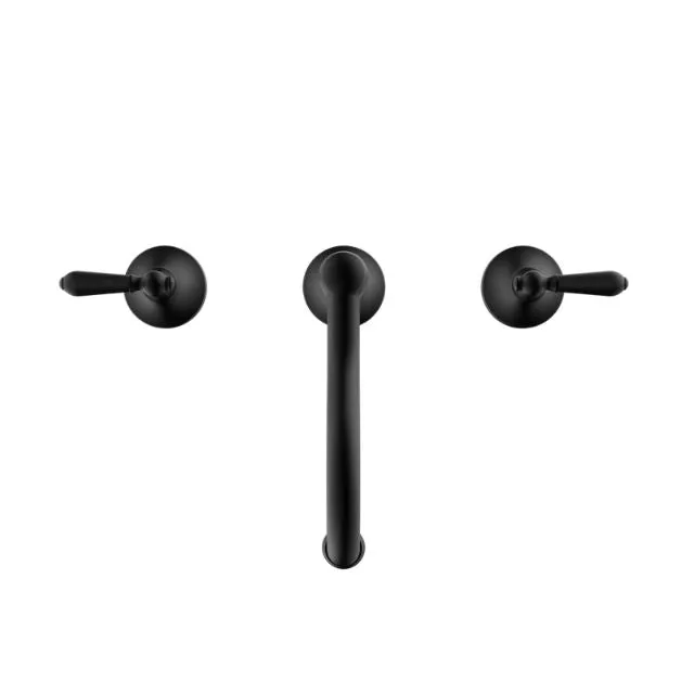 Nero York Basin Set With Metal Lever Matte Black