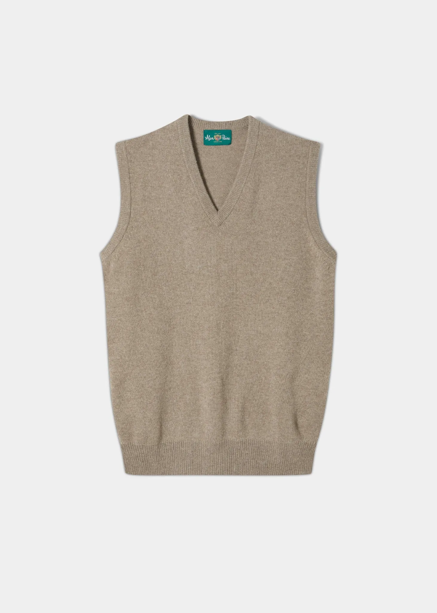 Norfolk Lambswool Slipover in Mushroom - Classic Fit