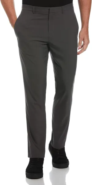 Perry Ellis Men's Slim Fit Solid Flat Front Pant