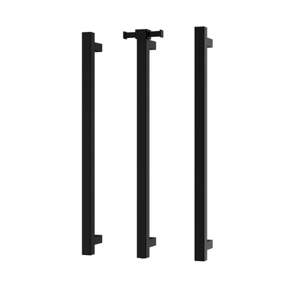Phoenix Heated Triple Towel Rail Square 600mm - Matte Black