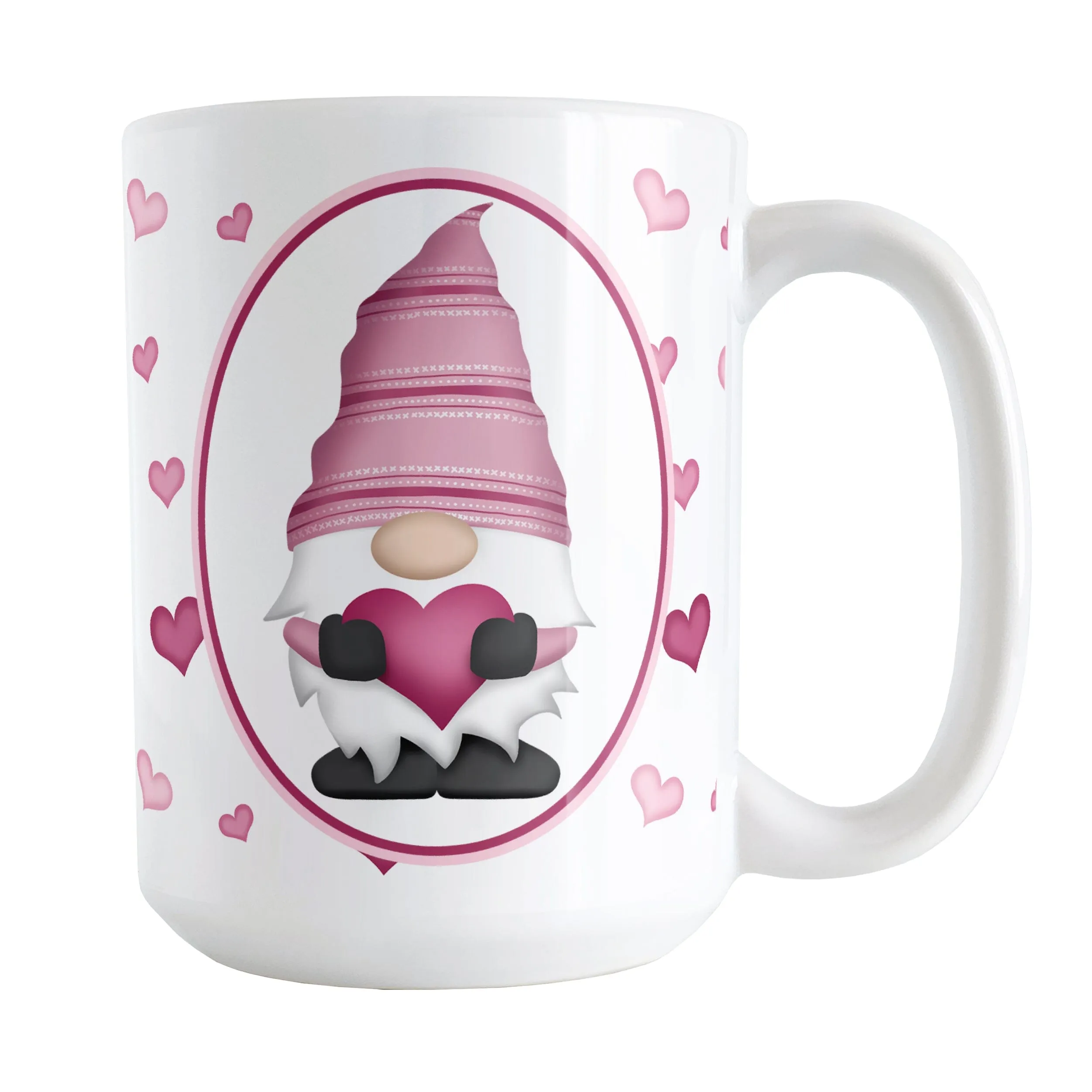 Pink Gnome Dainty Hearts Mug