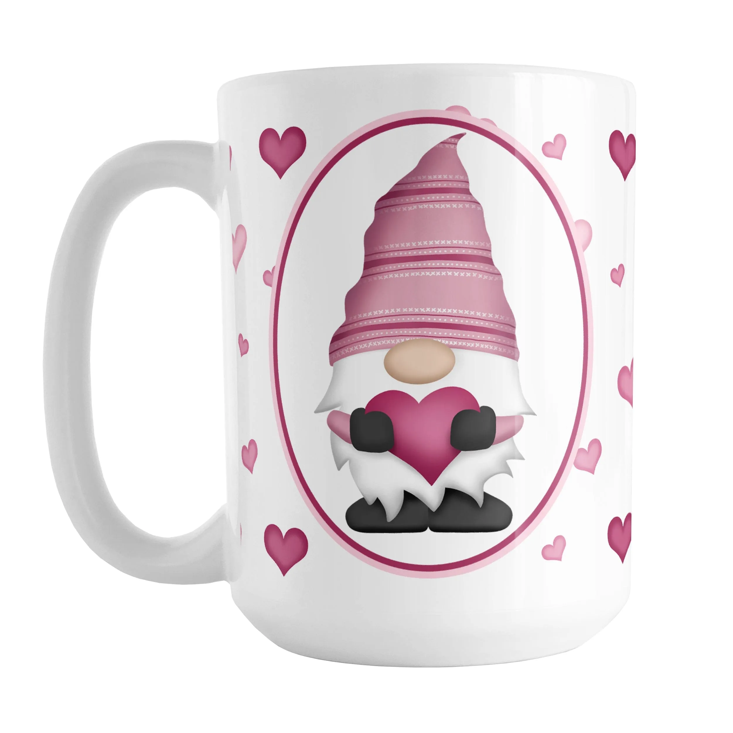 Pink Gnome Dainty Hearts Mug