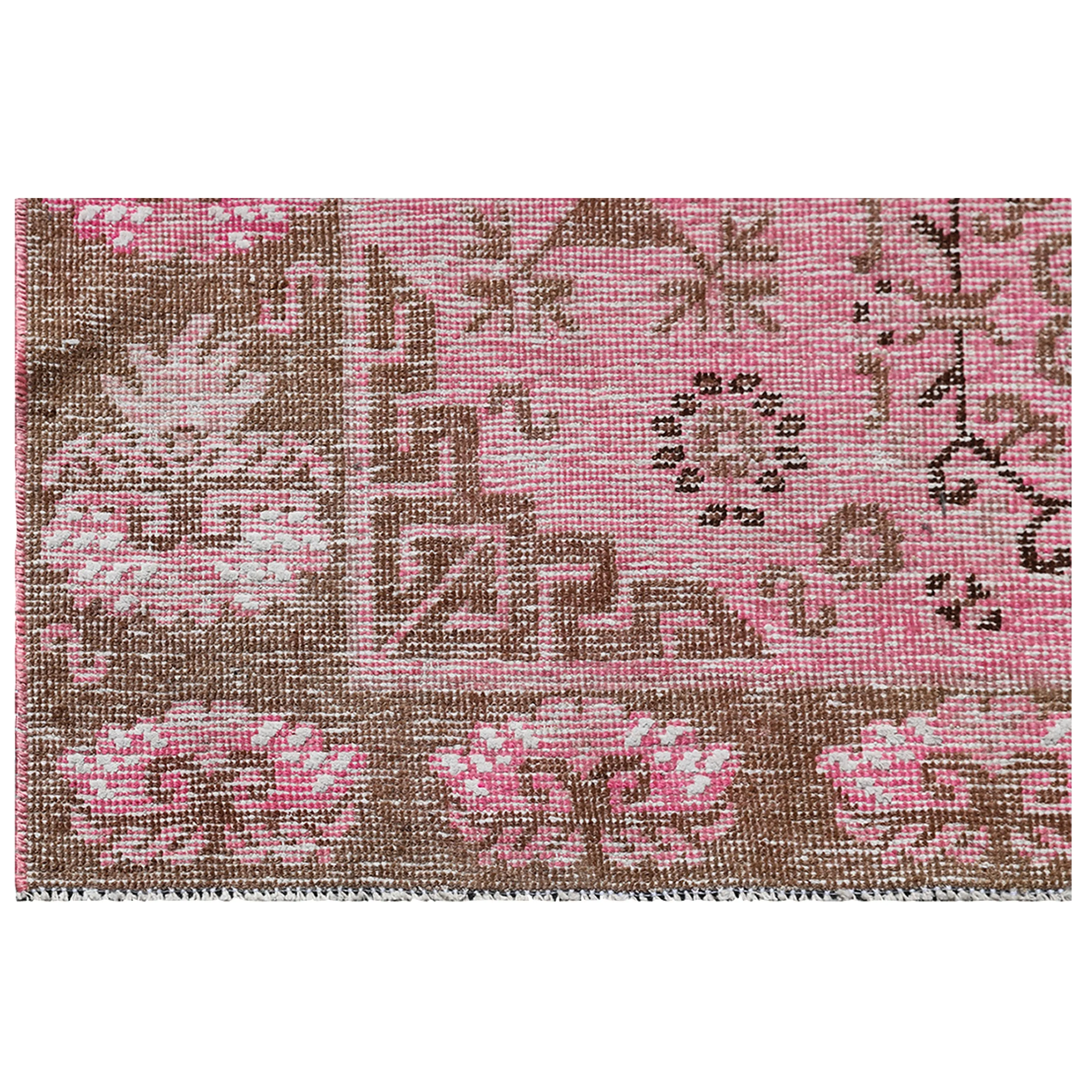 Pink Vintage Wool Cotton Blend Runner - 3'10" x 7'10"
