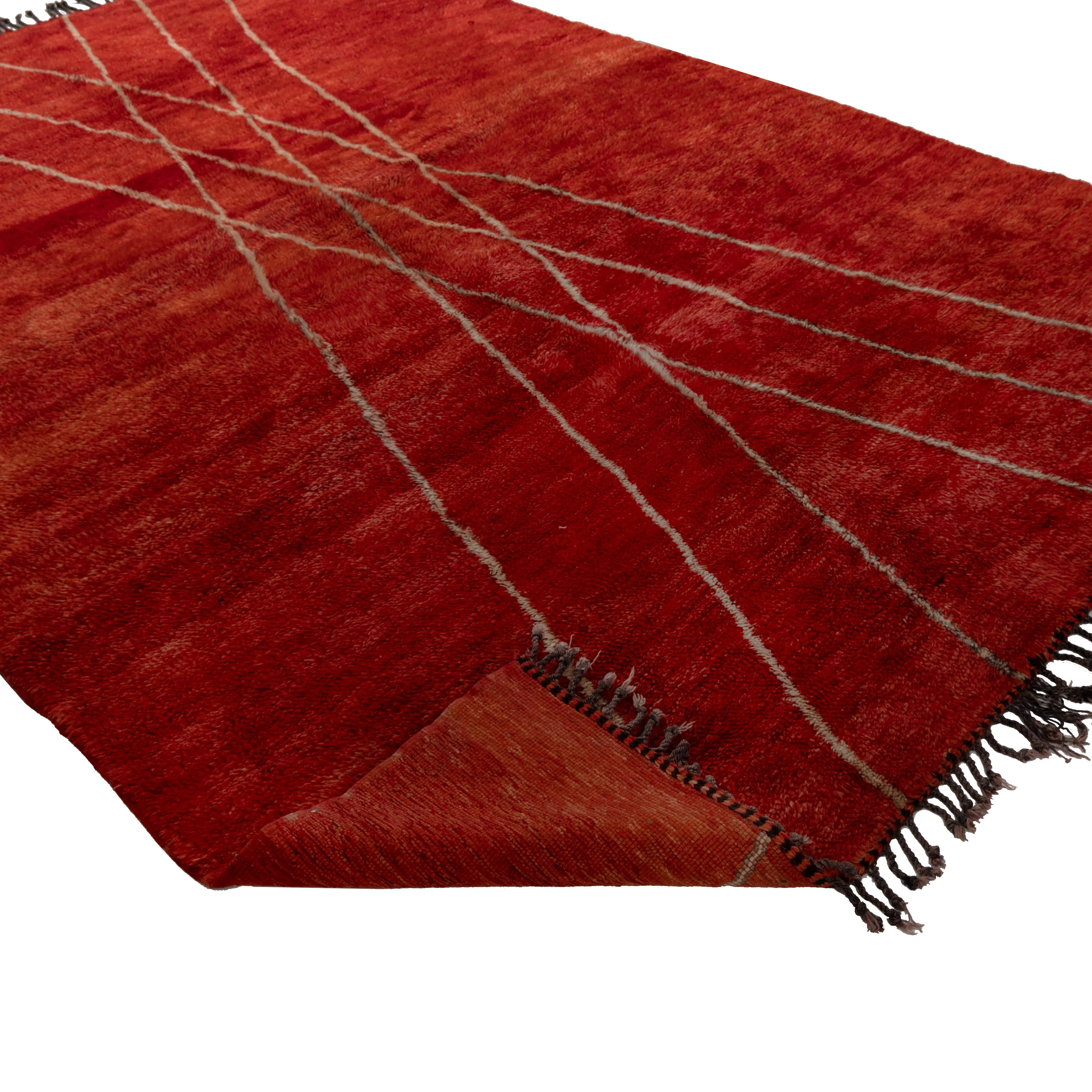 Red Casablanca Modern Wool Rug - 7'9" x 11'2"