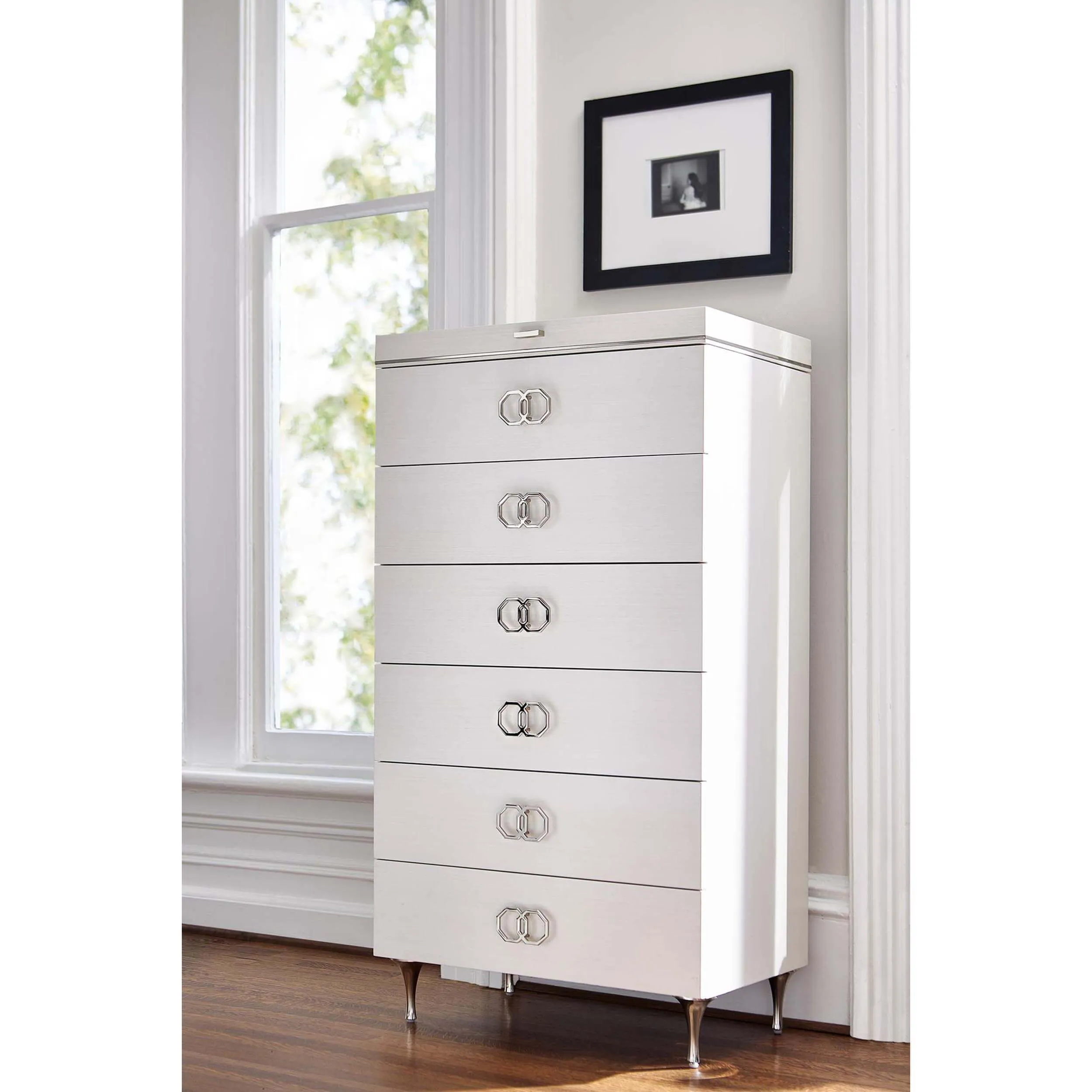 Silhouette Tall 6 Drawer Chest, Eggshell