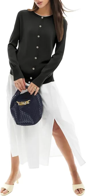 Sixstar Women's Casual Dreesy Cardigan Crew Neck Button Down Long Sleeve Soft Sweaters