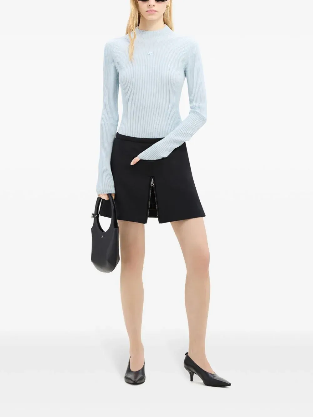 Solar Light Rib Mockneck Sweater