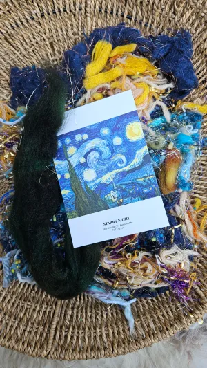 STARRY NIGHT - Van Gogh Inspired Wool Texture Blend - 2.5 oz