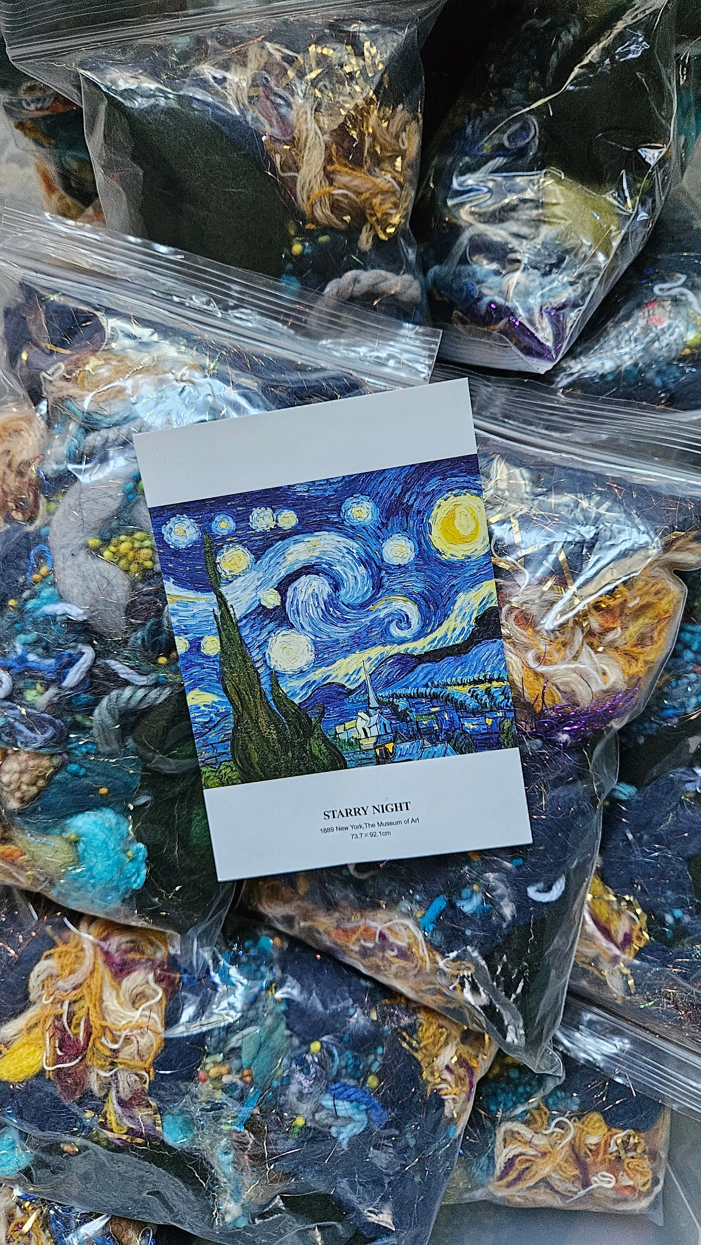 STARRY NIGHT - Van Gogh Inspired Wool Texture Blend - 2.5 oz