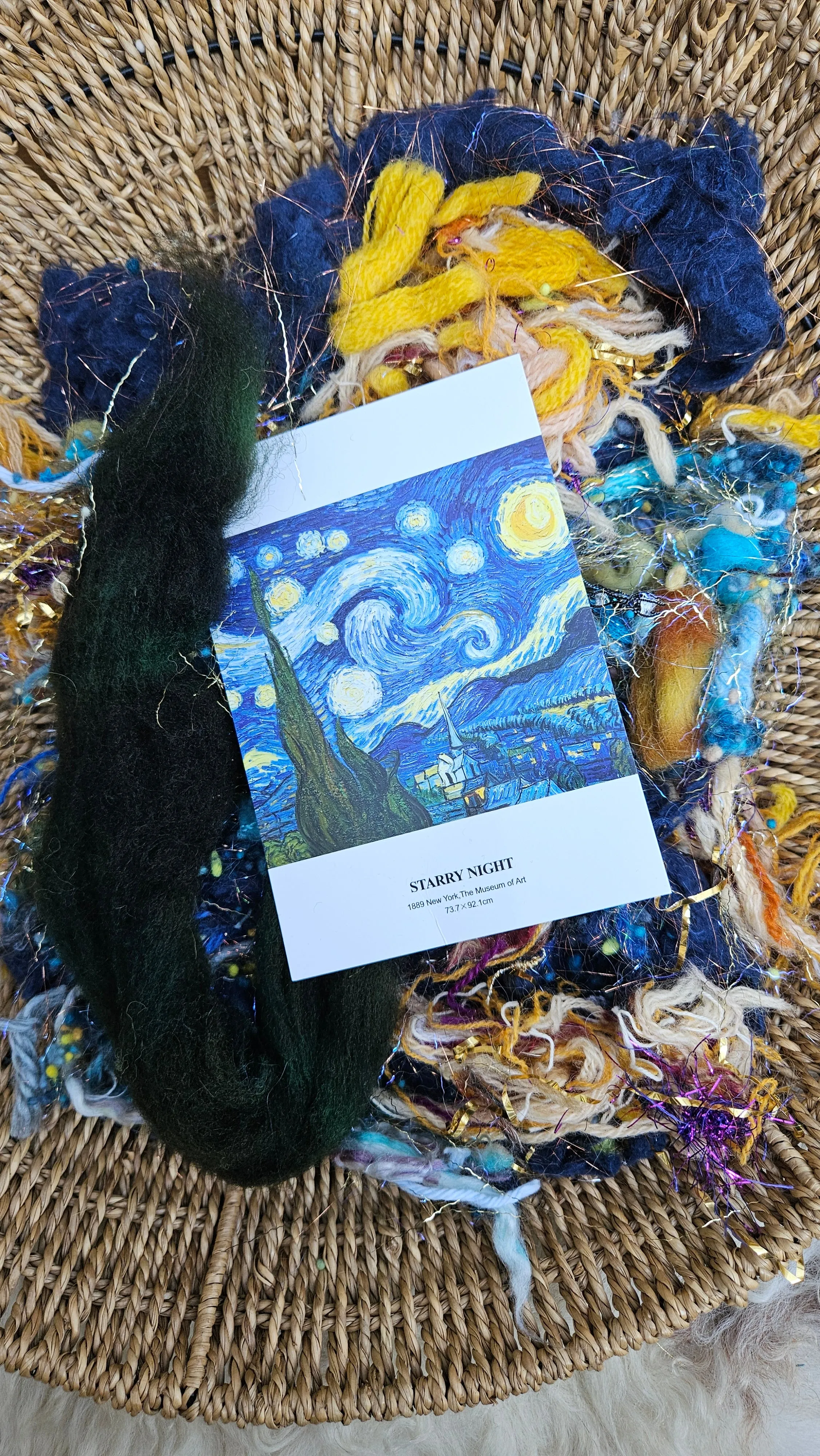 STARRY NIGHT - Van Gogh Inspired Wool Texture Blend - 2.5 oz