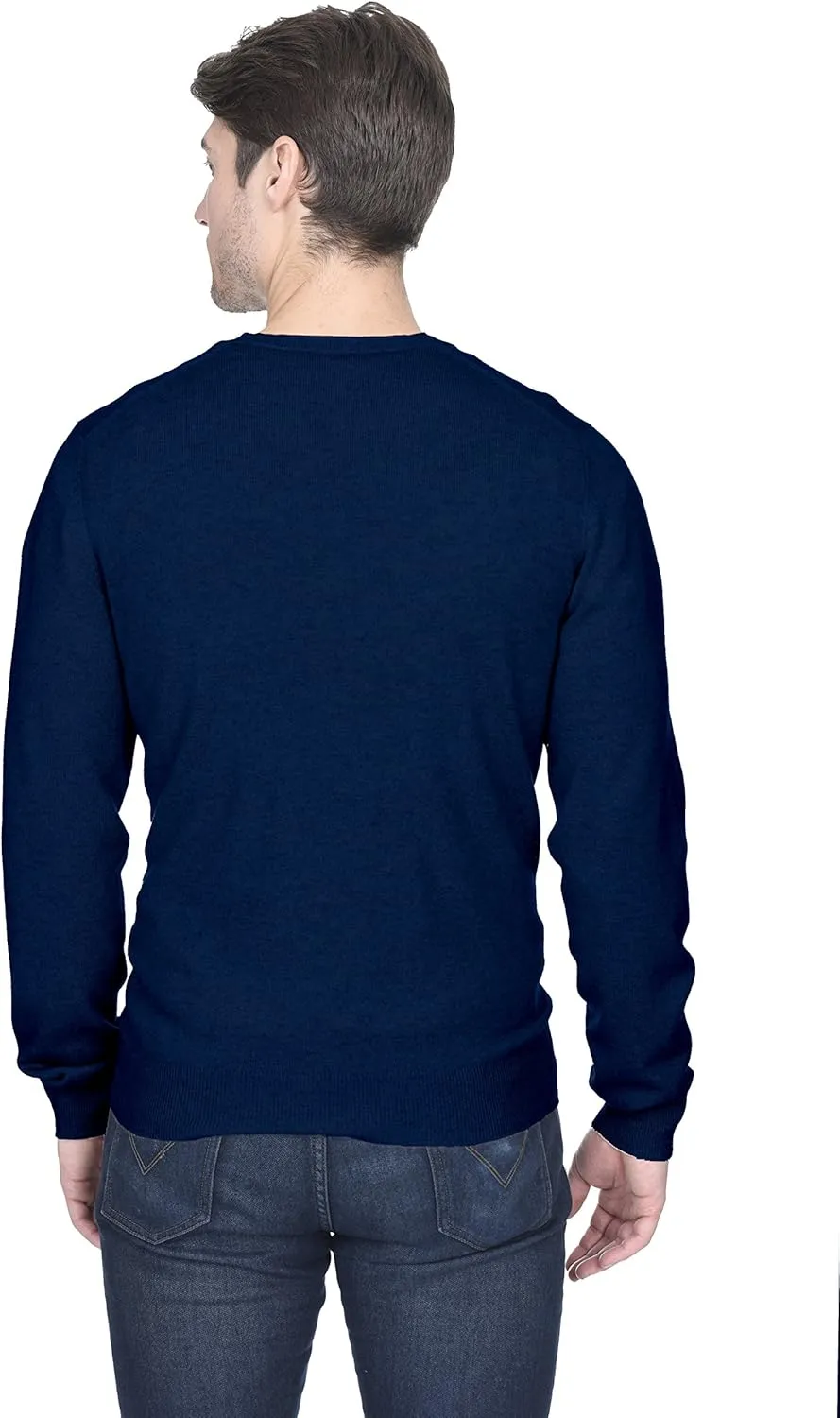 State Fusio Basic V-Neck Sweater Merino Wool Long Sleeve Pullover for Men - Made with 100% Merino Wool
