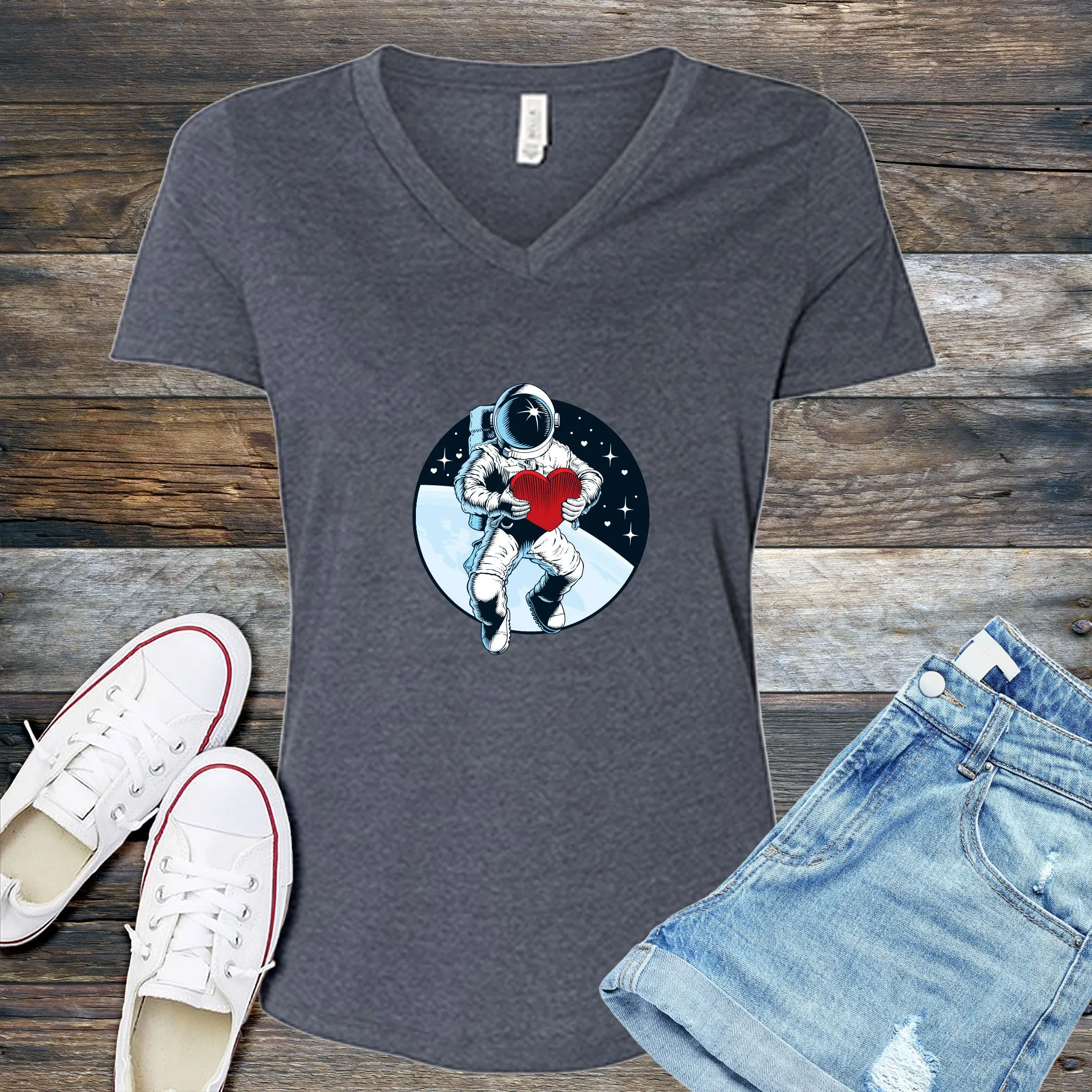 Valentine Astronaut V-Neck