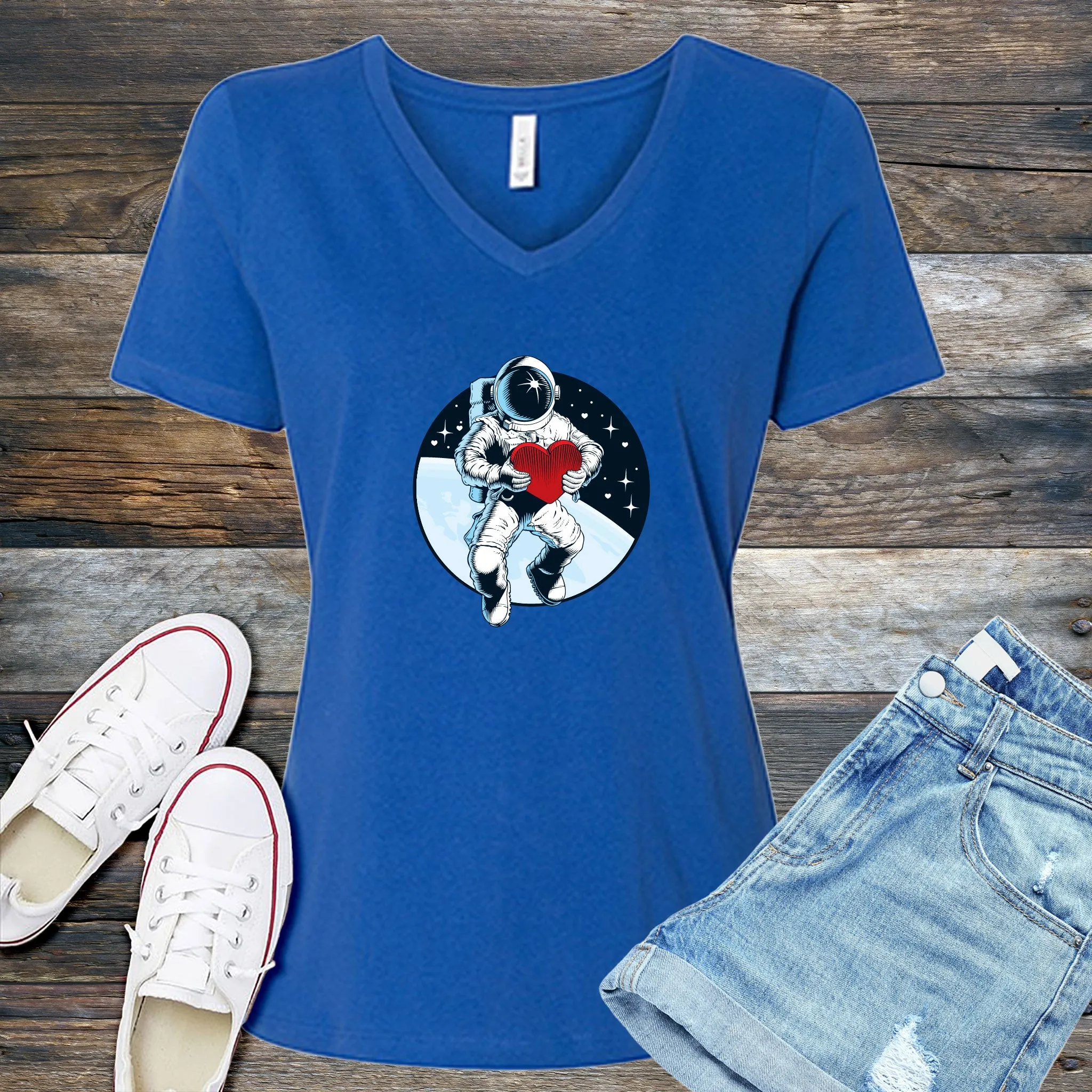 Valentine Astronaut V-Neck