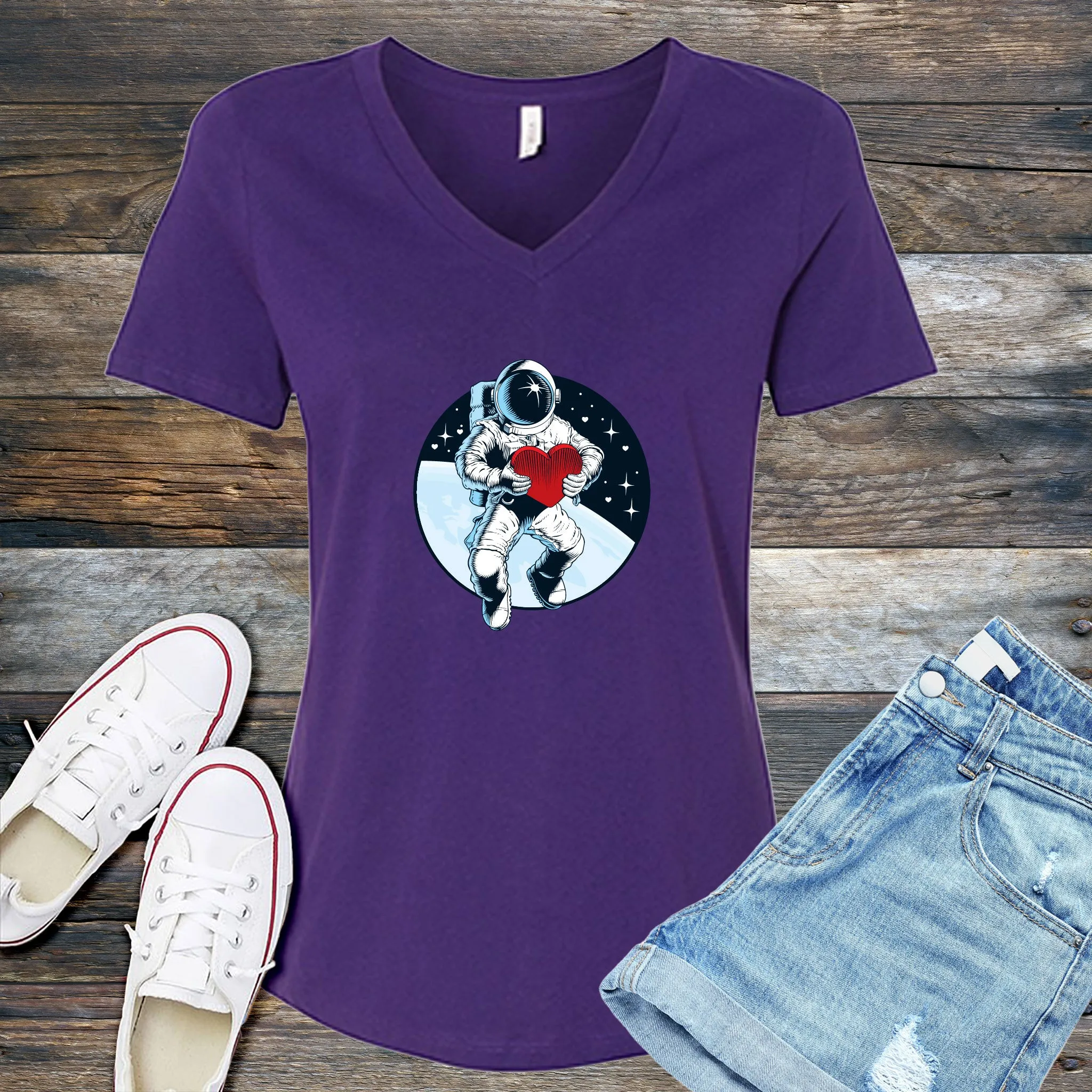 Valentine Astronaut V-Neck