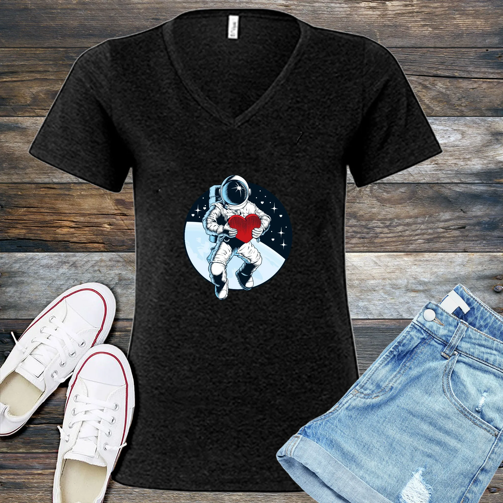 Valentine Astronaut V-Neck