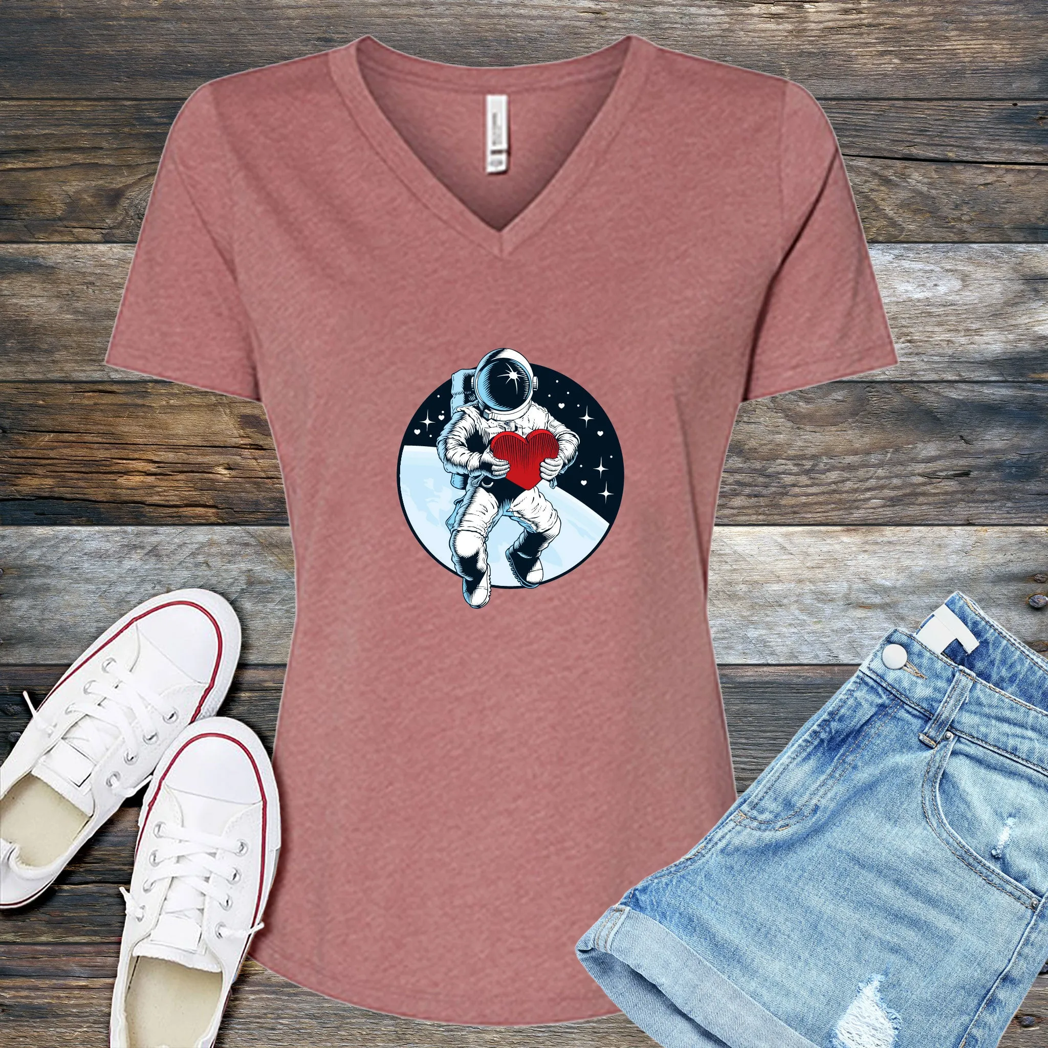 Valentine Astronaut V-Neck