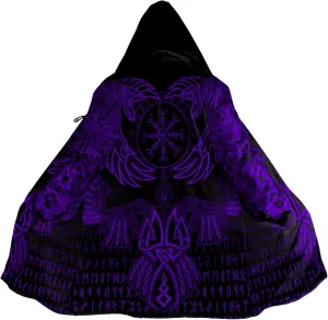 Viking Mens Winter Coat Norse Mythology Raven Tattoo Parka Cloak Warm Cashmere Lining Jacket Novelty Trench Coat Outwear