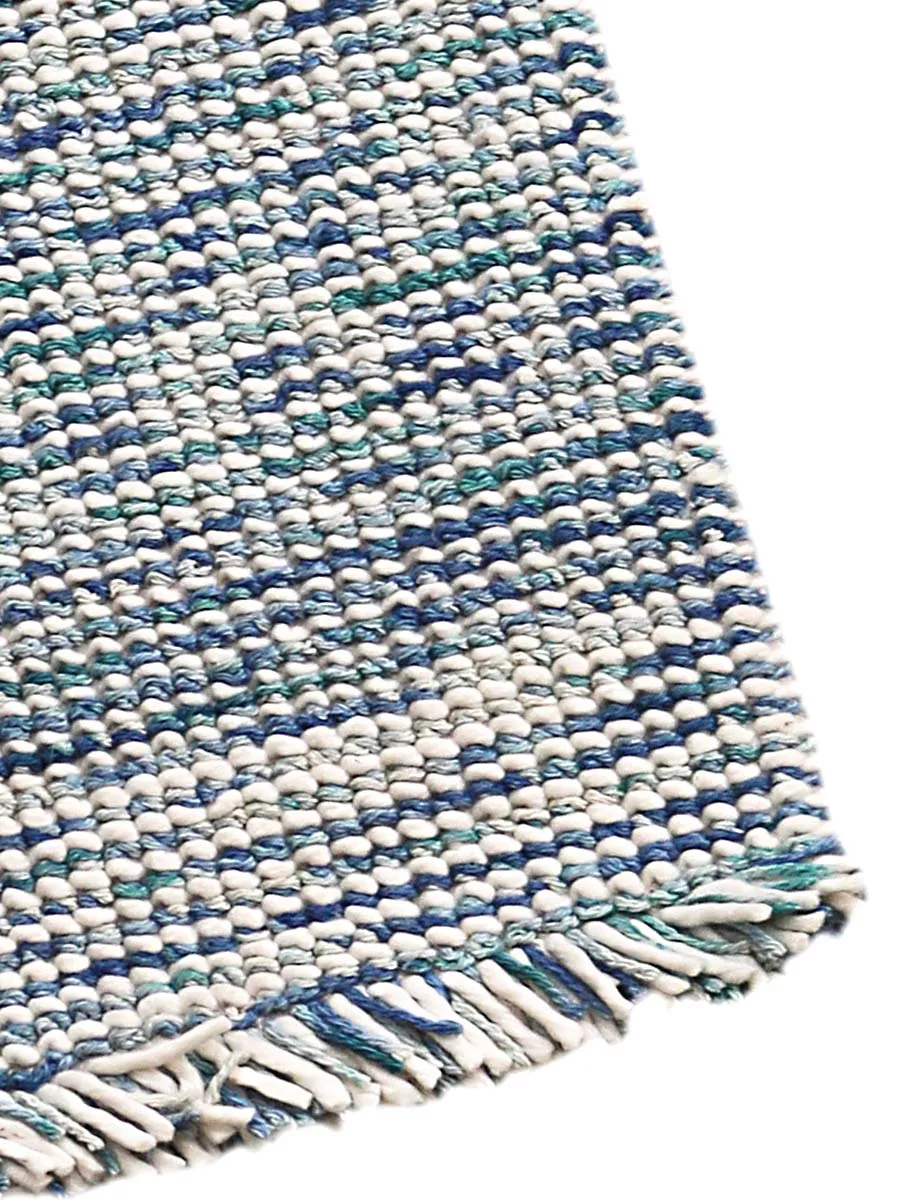 Vivid Modern Blue Hand-Woven Rug 2'x3'
