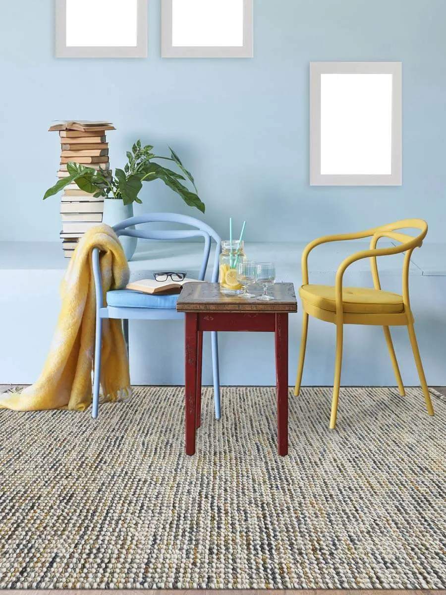 Vivid Modern Gold Hand-Woven Rug 5'x7'6"