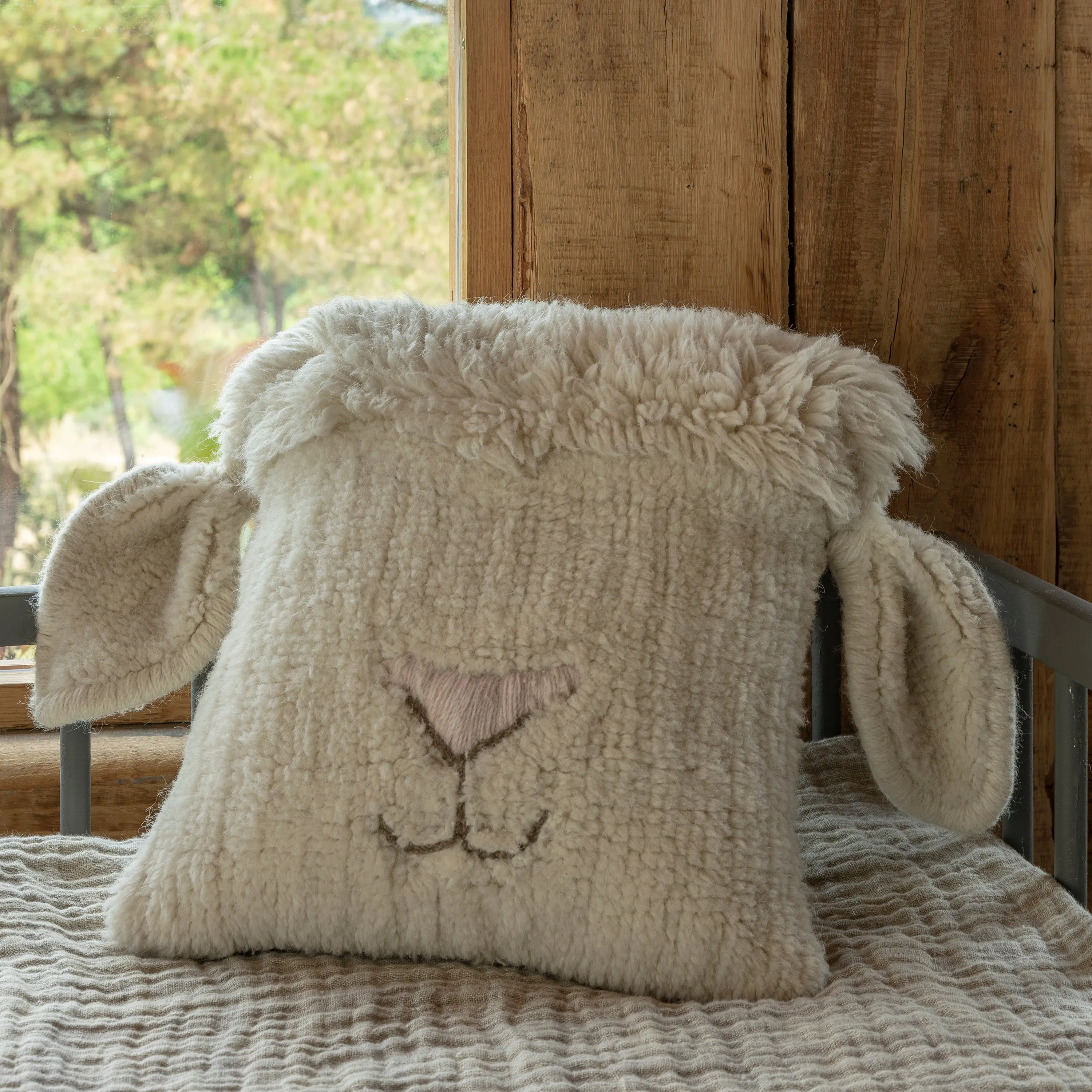 Washable Pink Nose Sheep Cushion