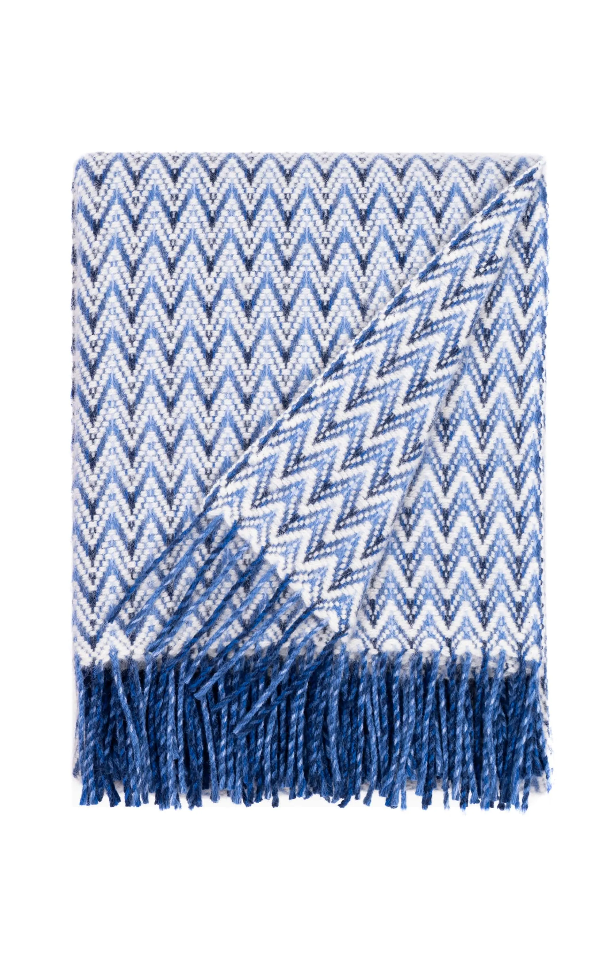 Wave Wool Design blanket throw - Aqua
