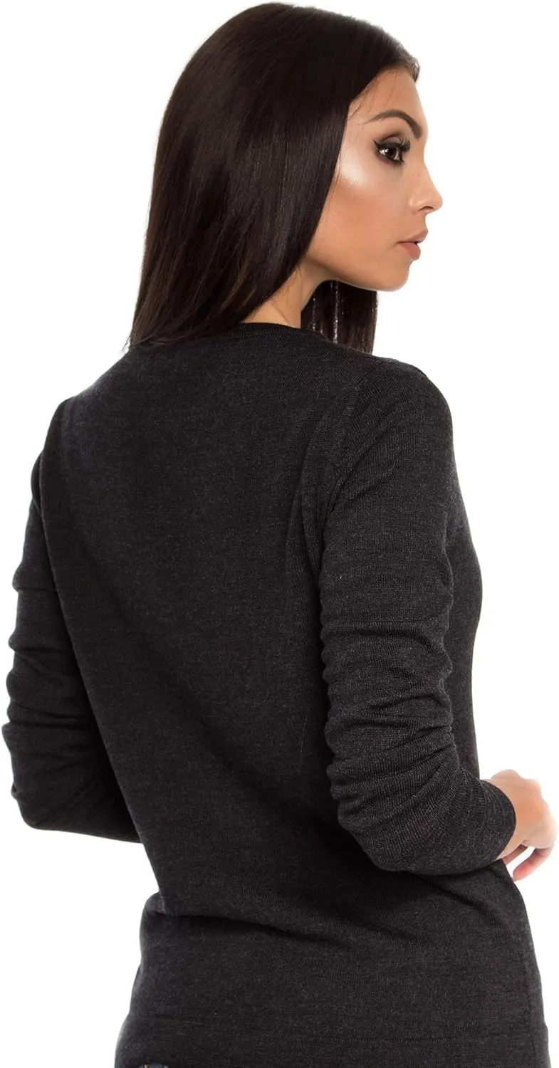 Women's Cashmere Soft Merino Wool Sweater Crew Neck Pullover Top