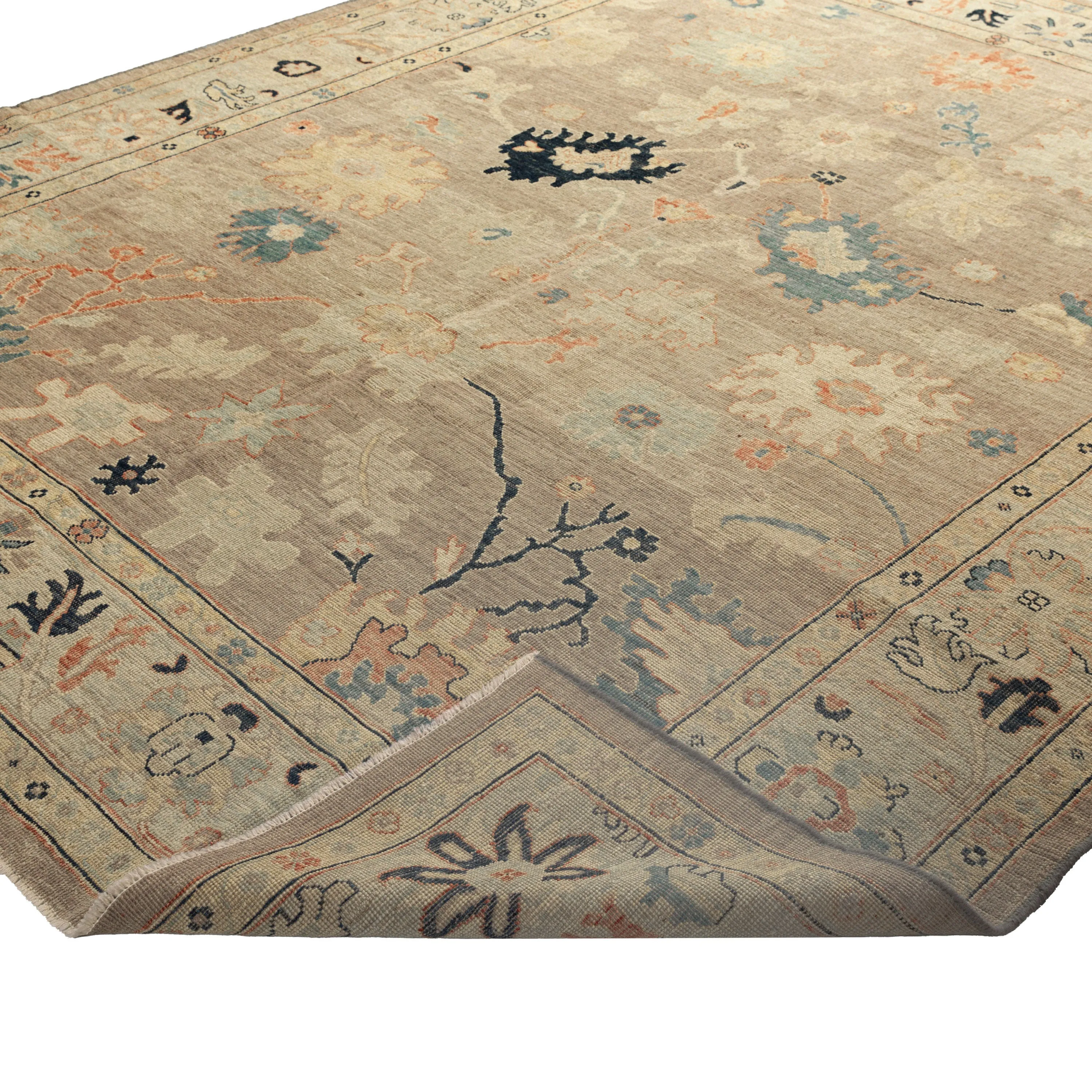 Zameen Multicolored Traditional Wool Rug - 8'4" x 9'10"